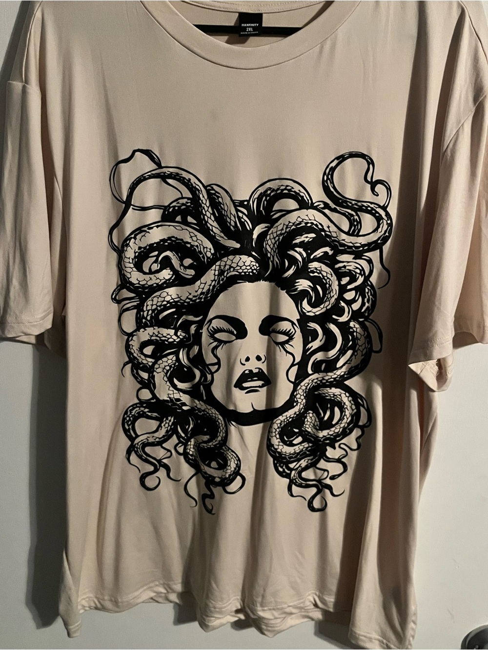 NFINITY Neutral Crewneck Tee in Light Beige